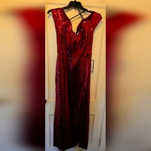 Maroon Sequin Party Dress